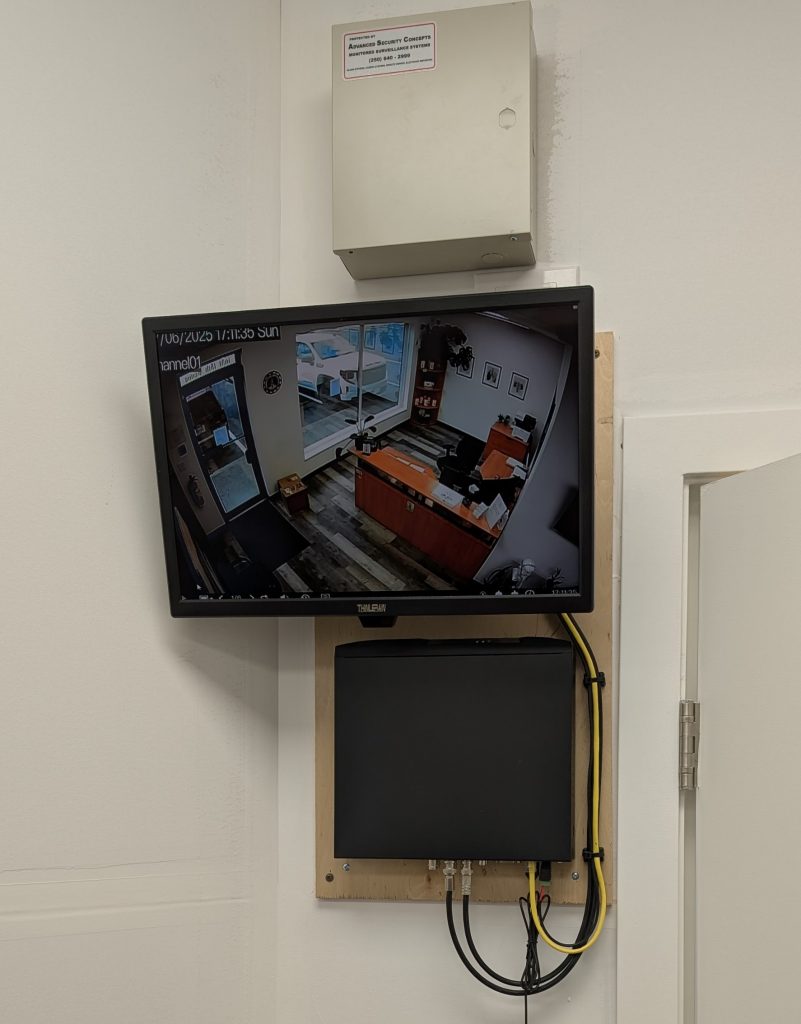 Video Surveillance Prince George | A smaller simple installation for staff protection and oversight. Installed by A.S.C. Advanced Security Concepts.
